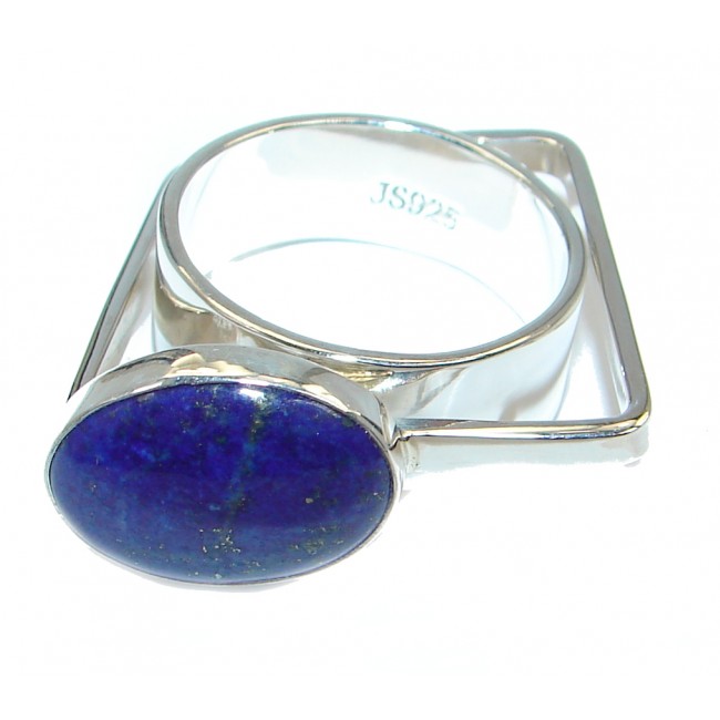 Ultra modern Royal Blue Lapis Lazuli Sterling Silver Ring s. 9