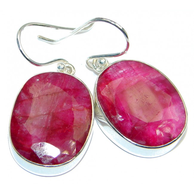Chunky Red Ruby Sterling Silver chandelier earrings