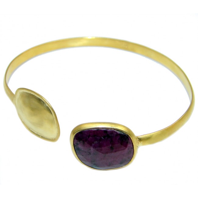 Luxury natural Ruby Gold plated over Sterling Silver Bracelet