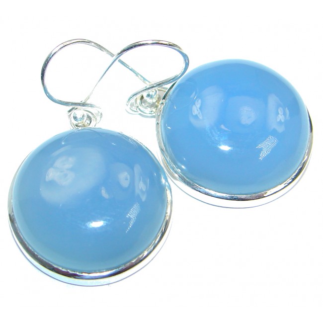 Simple Design excellent Chalcedony Agate Sterling Silver earrings