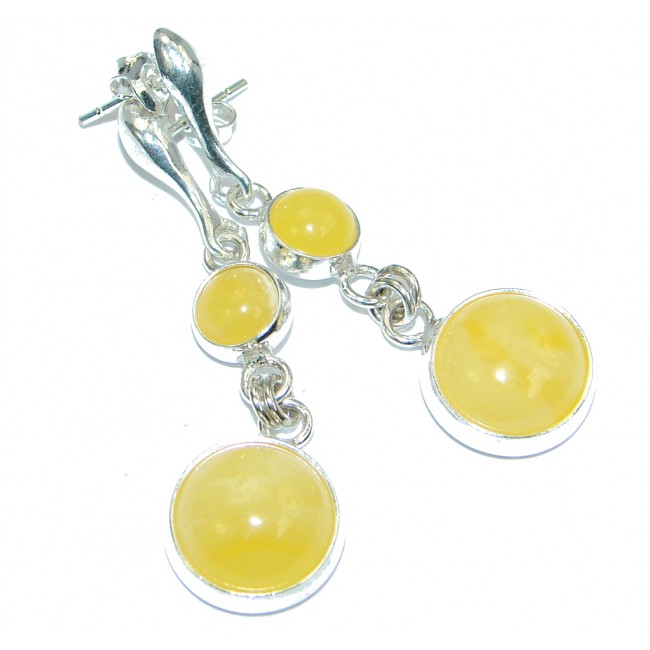 Exclusive Butterscotch Polish Amber Sterling Silver handmade Earrings