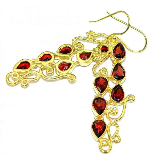 Perfect Aura Garnet Gold plated over Sterling Silver earrings