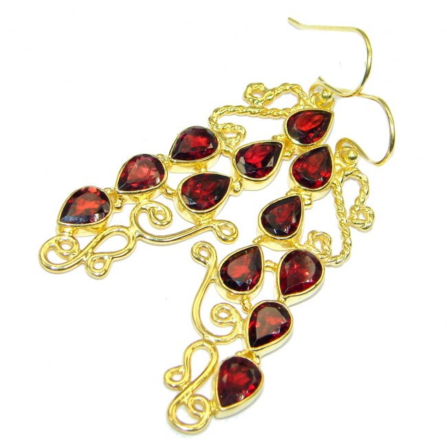 Perfect Aura Garnet Gold plated over Sterling Silver earrings