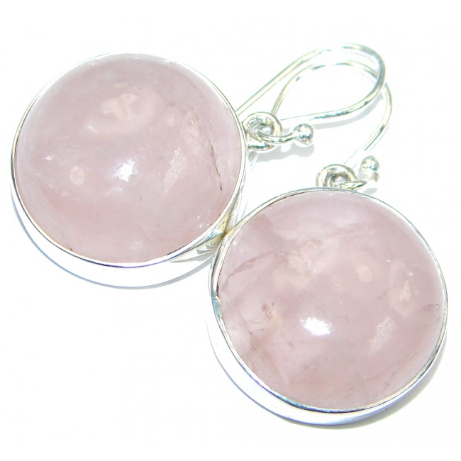 Pink Quartz Rose Sterling Silver handmade earrings