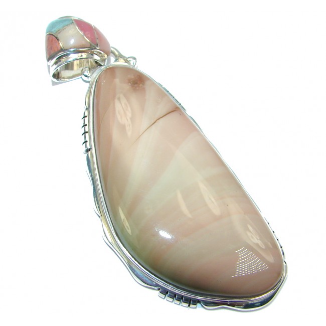Large Great quality Imperial Jasper Sterling Silver handmade Pendant