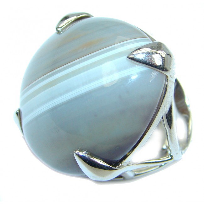 Marvelous Authentic Botswana Agate Sterling Silver Ring s. 8