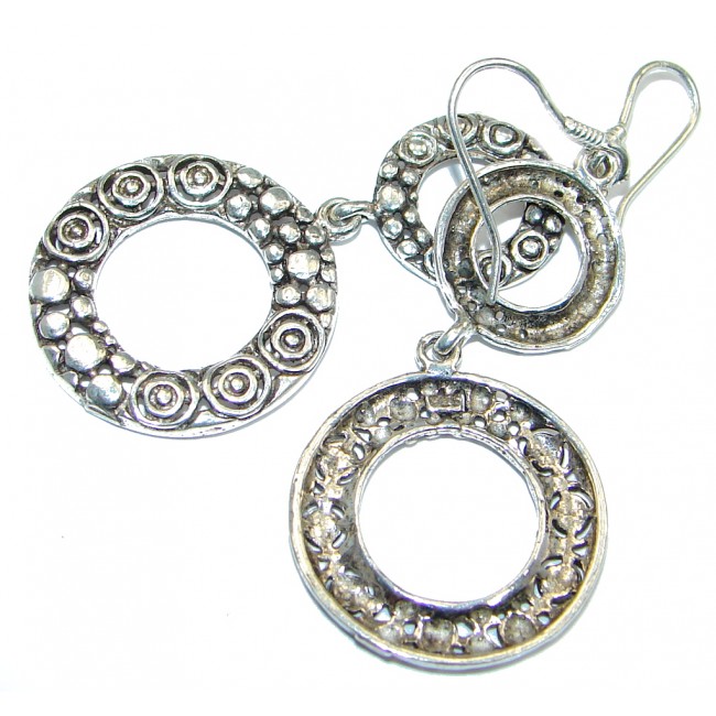 Long Perfect Oxidized Sterling Silver earrings