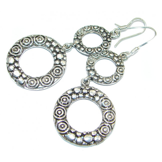Long Perfect Oxidized Sterling Silver earrings
