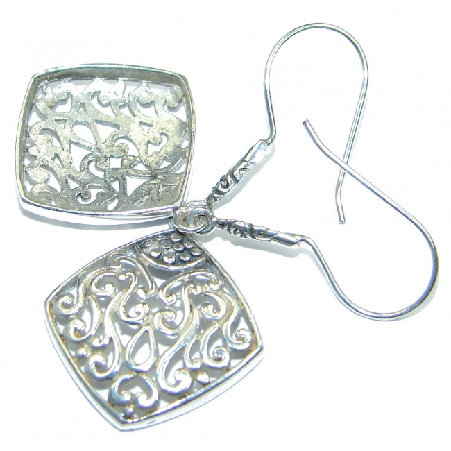 Floral Design Sterling Silver handmade earrings