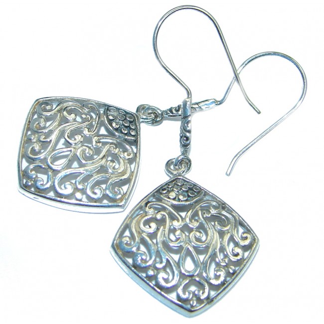 Floral Design Sterling Silver handmade earrings