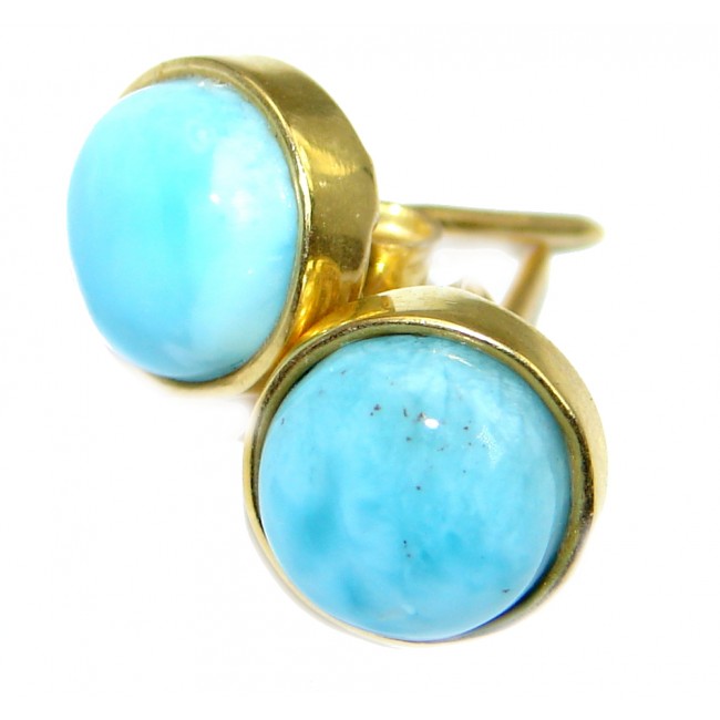 Delicate Blue Larimar Gold Plated over Sterling Silver earrings
