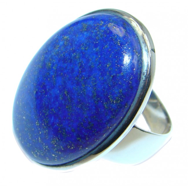 Genuine Lapis Lazuli Sterling Silver handmade Ring size 8 3/4