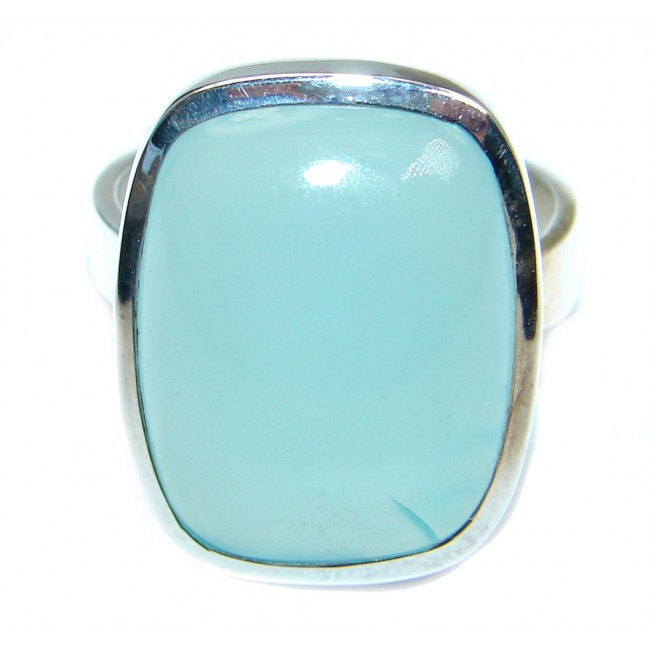 Blue Chalcedony Agate Sterling Silver Ring s. 8 1/4