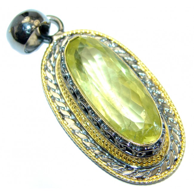 Incredible Citrine Gold plated over Sterling Silver handmade Pendant