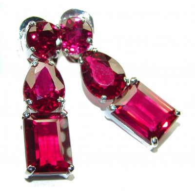 Timeless Treasure Red Topaz .925 Sterling Silver handcrafted Earrings