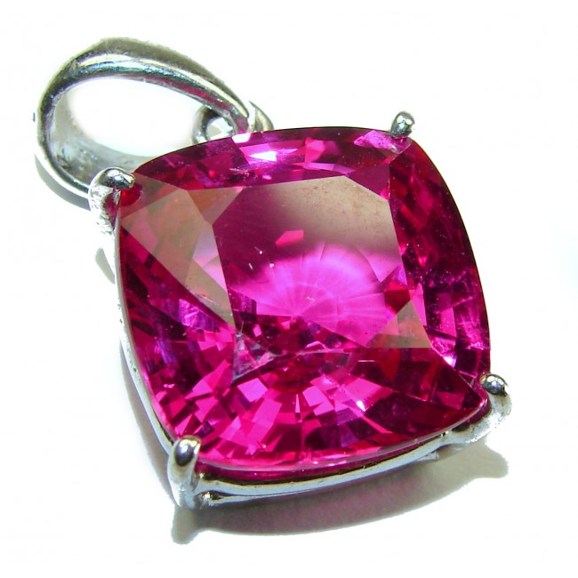 Best quality Genuine Pink Raspberry Topaz .925 Sterling Silver handcrafted pendant