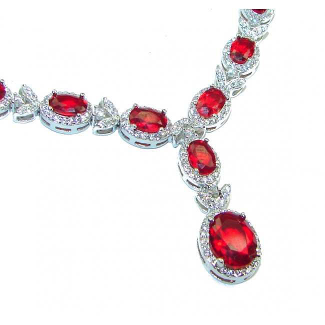 Timeless Treasure Red Topaz .925 Sterling Silver handcrafted necklace