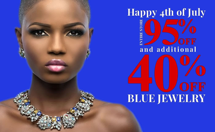 4th Of July - Independence Sale - All Red & White & Blue Color Jewelry 40% OFF