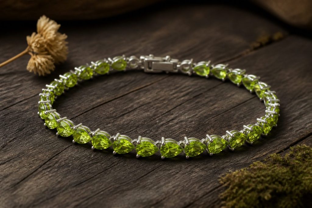 August Birthstone Bracelets in Sterling Silver