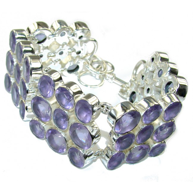 Delicate Beauty! Created Swiss Blue Topaz Sterling Silver Bracelet