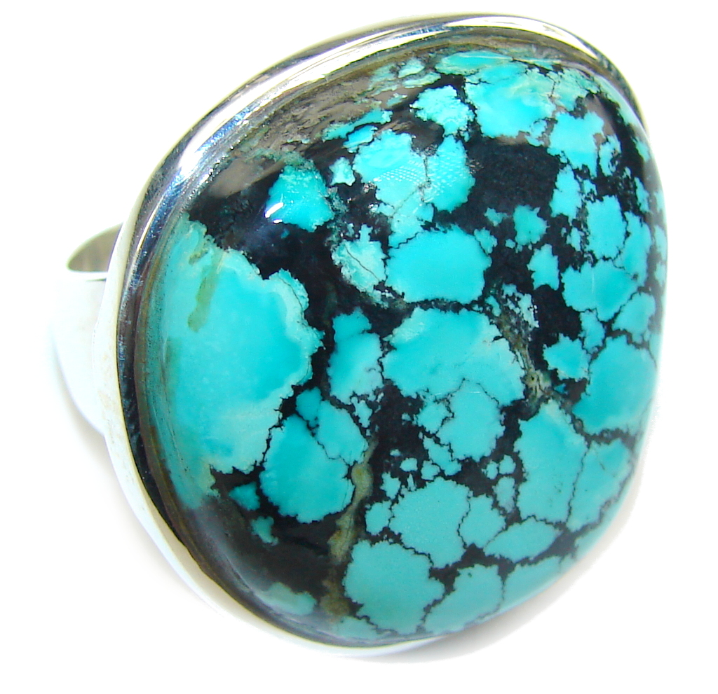 Shielded Blue Turquoise and Sterling Silver Ring