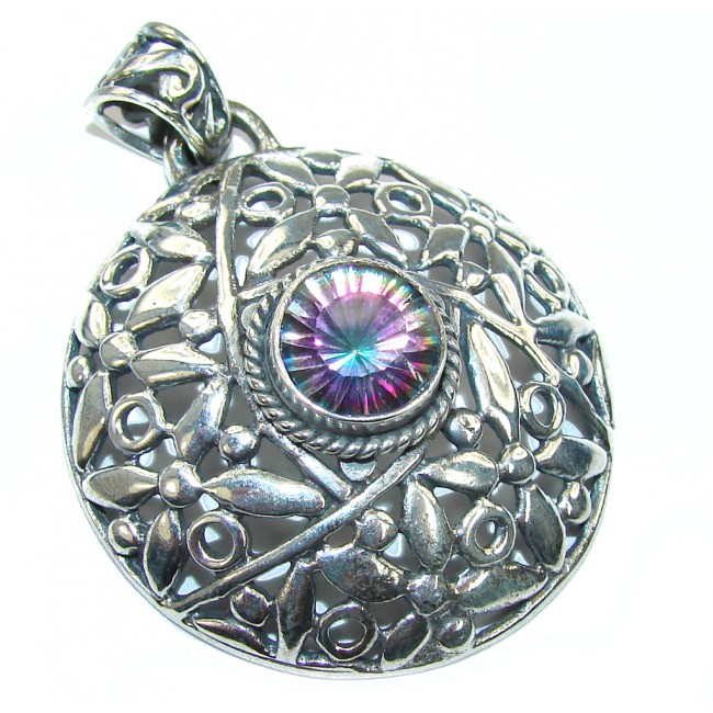 Exotic Style! Magical Sea Topaz Sterling Silver Pendant
