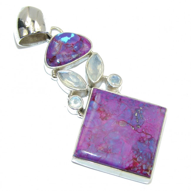 Tropical Purple Turquoise Sterling Silver Pendant