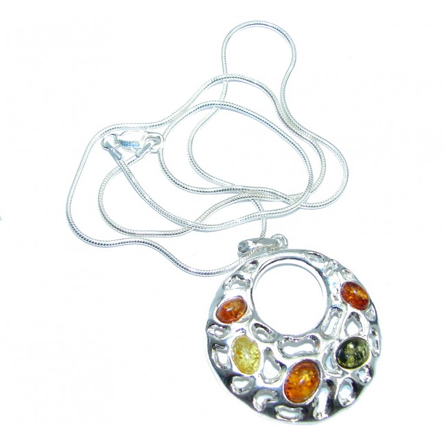 Perfect Gift! Baltic Polish Amber Sterling Silver necklace