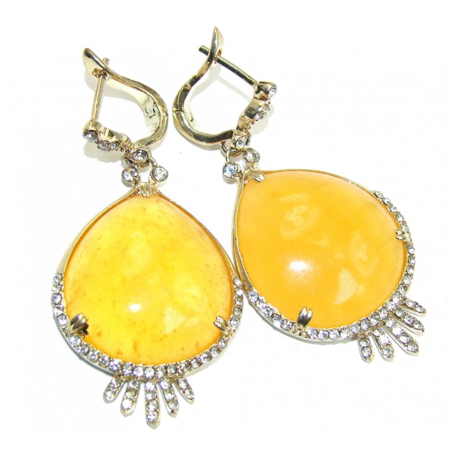 Amazing Gold Calcilite & Whiet Topaz Gold over Sterling Silver earrings