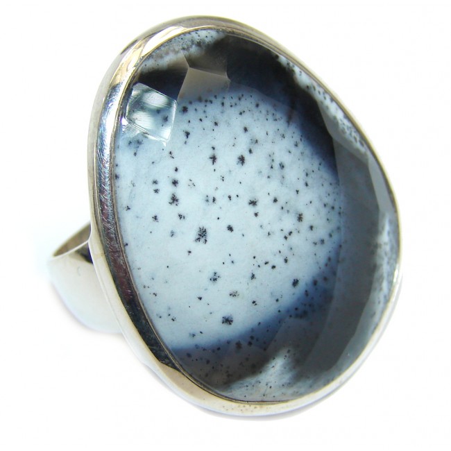 Snow Queen AAA Dendritic Agate Sterling Silver Ring s. 8