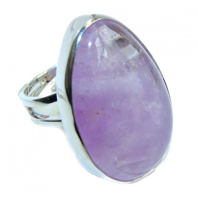 Perfect Genuine Amethyst Sterling Silver Ring size adjustable