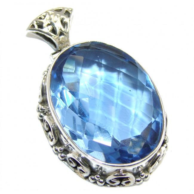 Simple Beauty created Blue Topaz Sterling Silver Pendant