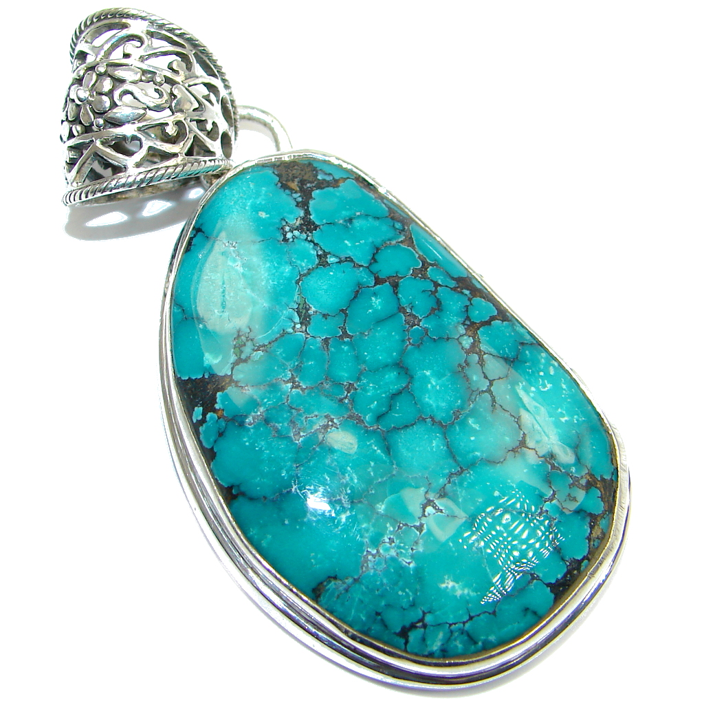 Large Genuine Turquoise Sterling Silver handmade Pendant - 31.20g | $82 ...