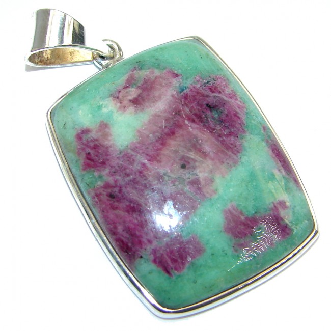 Amazing Ruby in Zoisite Sterling Silver handmade Pendant