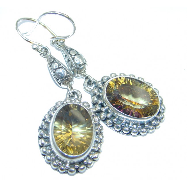 Natural Citrine Oxidized Sterling Silver handmade earrings
