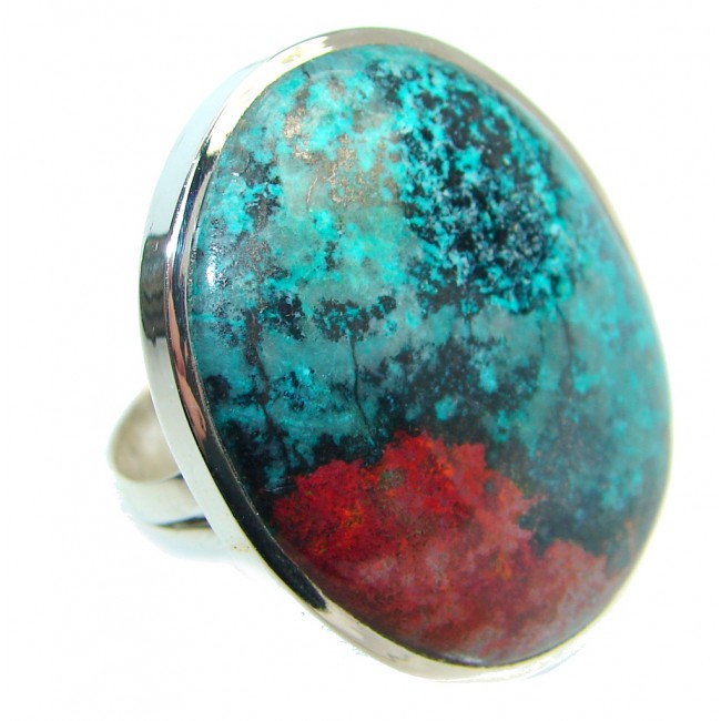 Perfect Sonora Jasper Sterling Silver handcrafted Ring size 7 adjustable