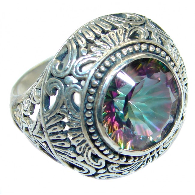 Bold Exotic Magic Topaz Sterling Silver handmade Ring s. 7