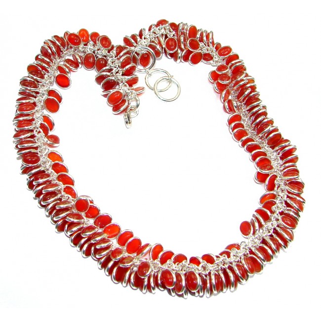 Natural Beauty Bold Carnelian Sterling Silver handmade Necklace