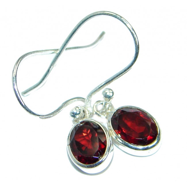 Unique natural Garnet .925 Sterling Silver handmade earrings