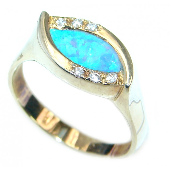 Ultra Fancy Cubic Zirconia Gold plated over .925 Sterling Silver Cocktail ring s. 10