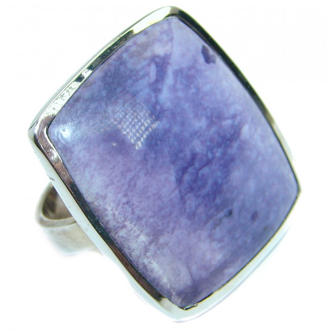 Genuine Purple Tiffany Jasper .925 Sterling Silver ring size 8 3/4
