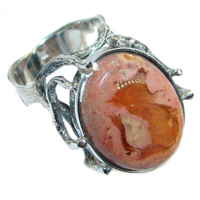 Classic Mexican Opal oxidized .925 Sterling Silver handcrafted ring size 9