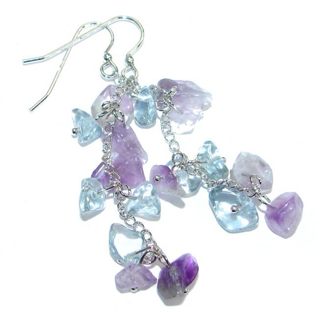 Perfect Natural Fluorite .925 Sterling Silver handmade earrings