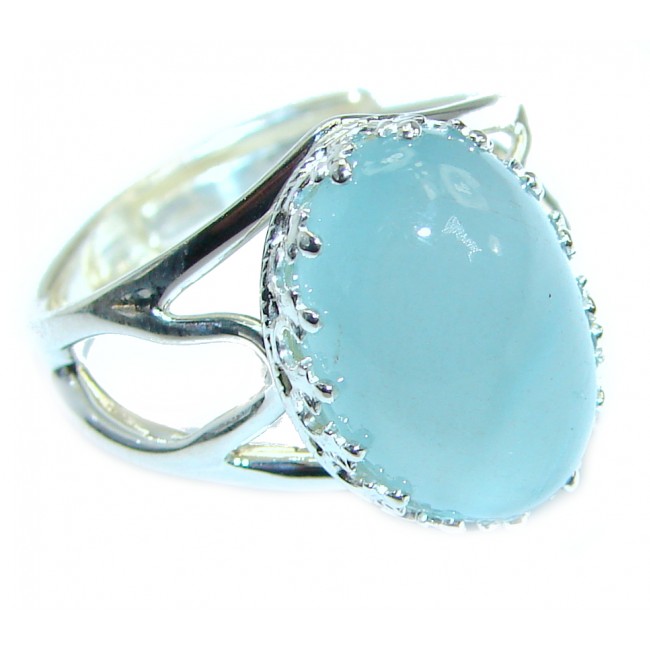 Passiom Fruit Natural Aquamarine 9 ct. Sterling Silver Ring s. 7 adjustable