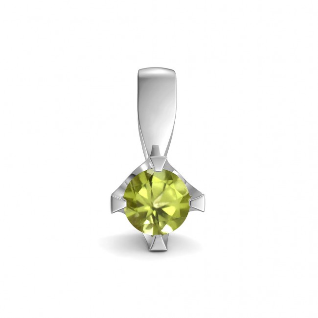 Elegant pendant in sterling silver with a peridot