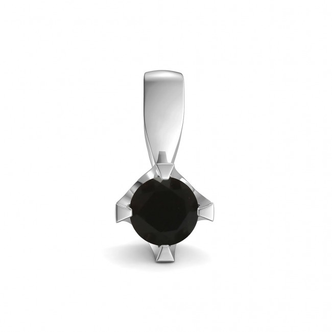 Elegant pendant in sterling silver with a black onyx