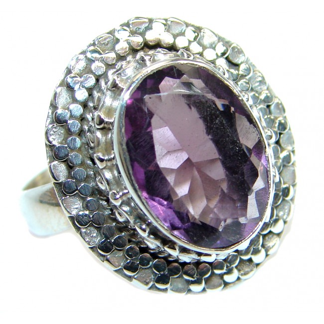 Vintage style Unique Style Amethyst Sterling Silver ring; s. 7 3/4