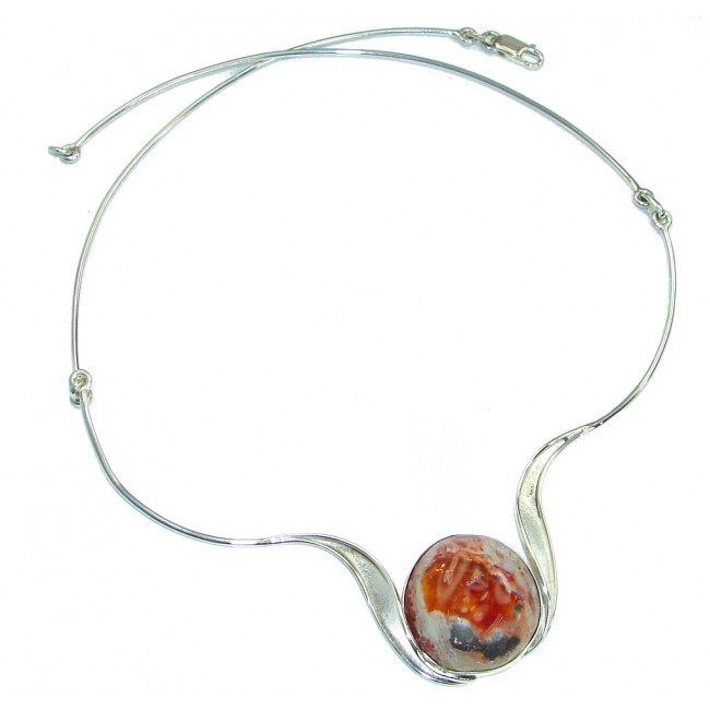 True Master Piece genuine Mexican Opal .925 Sterling Silver brilliantly handcrafted necklace