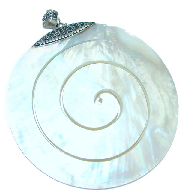 Giant Ocean Rainbow Shell Abalone .925 Sterling Silver handmade Pendant