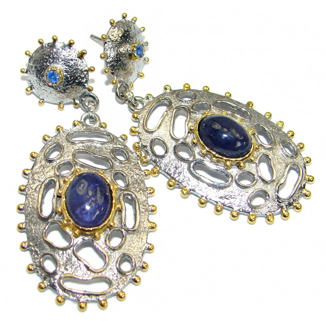 Stunning Kyanite Tanzanite .925 Sterling Silver handmade earrings